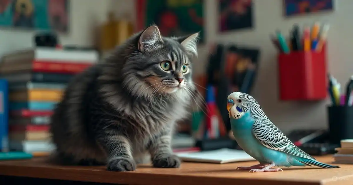 can cats and birds live together safely at home