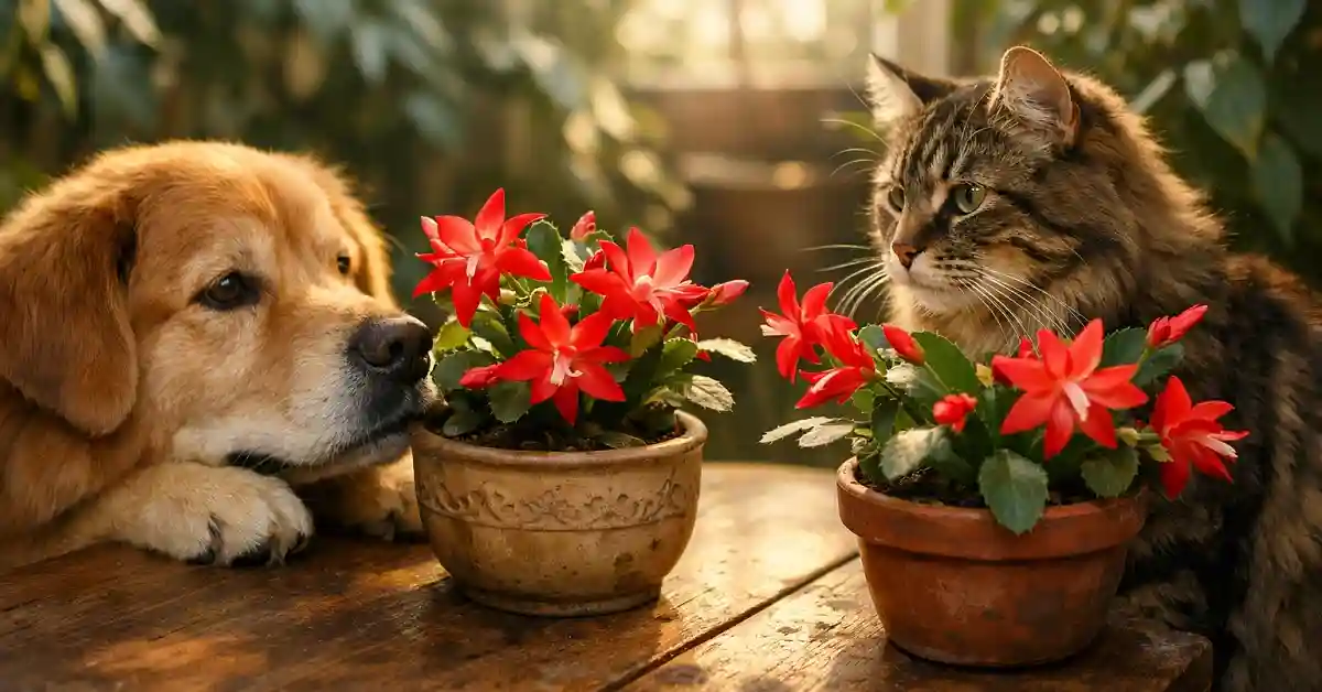 Is Christmas cactus poisonous to cats and dogs indoors
